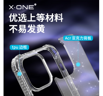 iPhone 14 四角防摔氣囊鏡頭保護殼星空閃粉